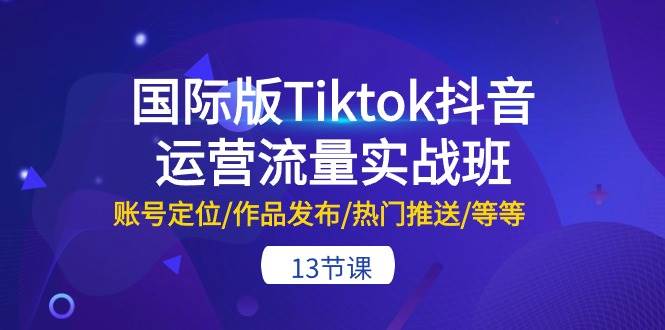 （10712期）国际版Tiktok抖音运营流量实战班：账号定位/作品发布/热门推送/等等-13节[db:副标题]-六八创富资源网